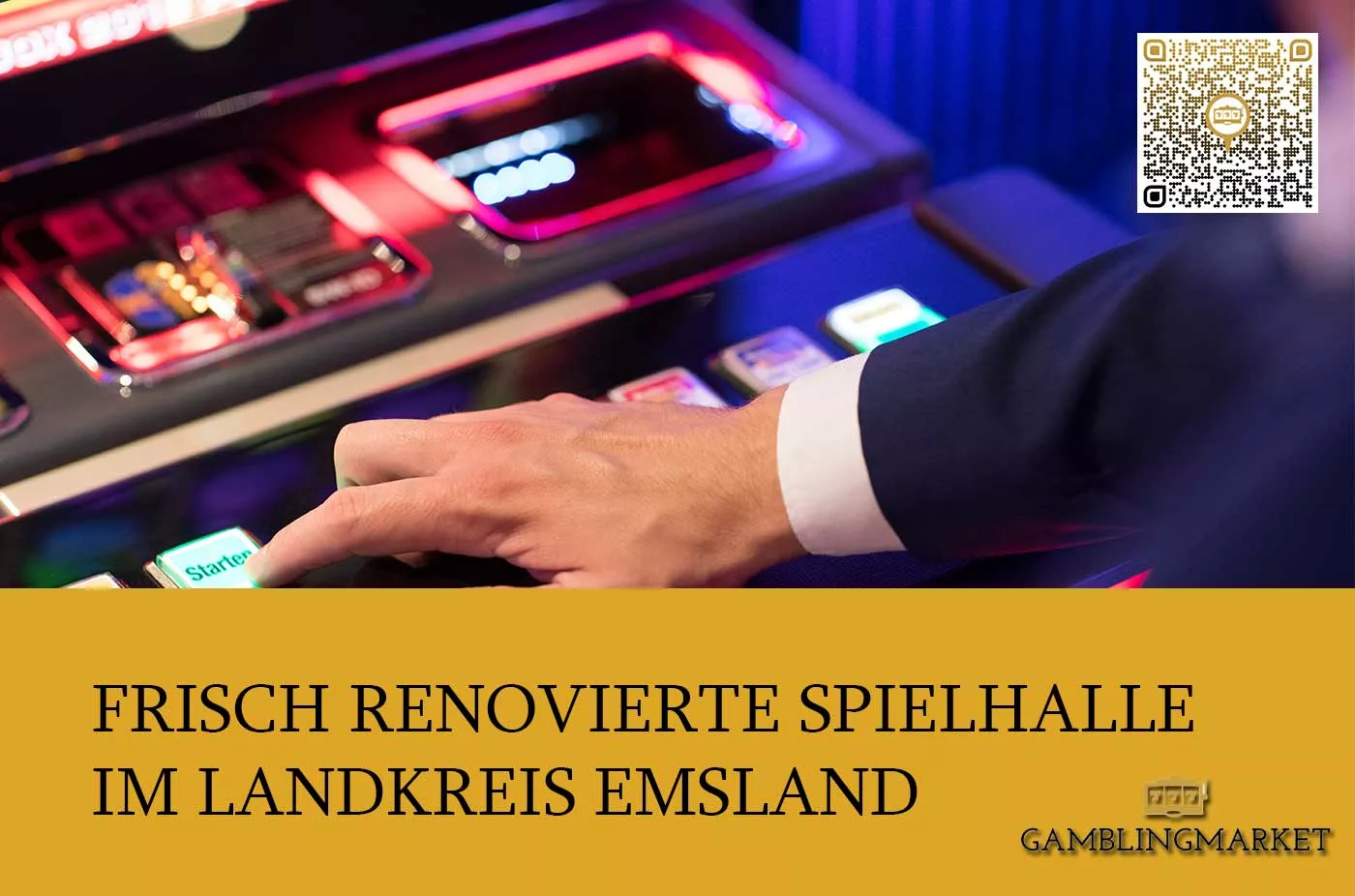 Frisch renovierte Spielhalle im Landkreis Emsland 8GSG + 2Gastro