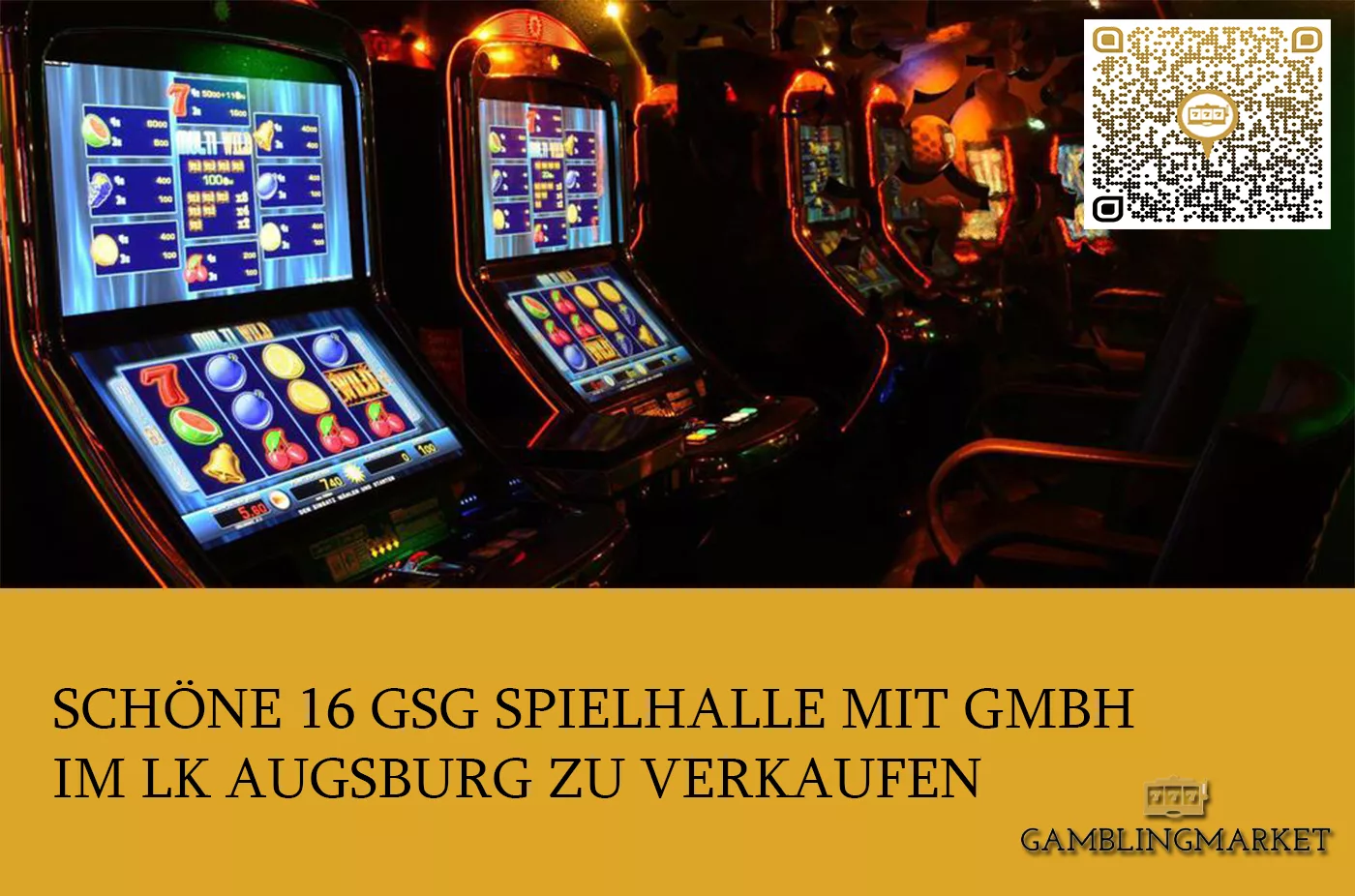 Schöne 16 GSG Spielhalle mit GmbH im LK Augsburg zu verkaufen